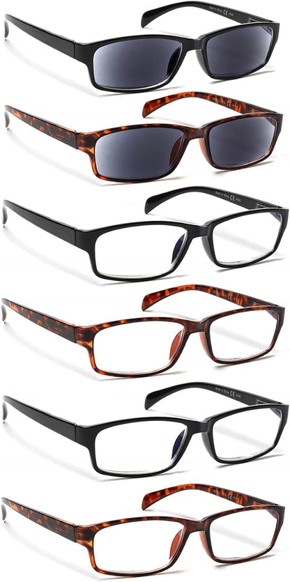 JOSCHOO Computer Reading Glasses for Women and Men 6 Pack Blue Light Blocking Spring Hinge Readers