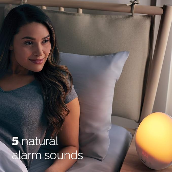 Sleep and Wake-Up Light, Simulated Sunrise and Sunset & Wake-up Light, Colored Sunrise and Sunset Simulation, 5 Natural Sounds
