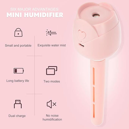 Uonlytech Usb Humidification Rod Portable Mini Humidifier Silent Ultrasonic Air Moisturizer for Bedroom Office Travel