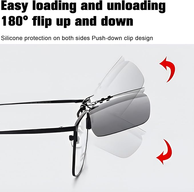 Clip on Polarized Night Vision Driving Glasses Flip up Sunglasses UV-400 to Wear Over Glasses for Night Driving
