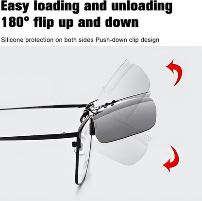 Clip on Polarized Night Vision Driving Glasses Flip up Sunglasses UV-400 to Wear Over Glasses for Night Driving