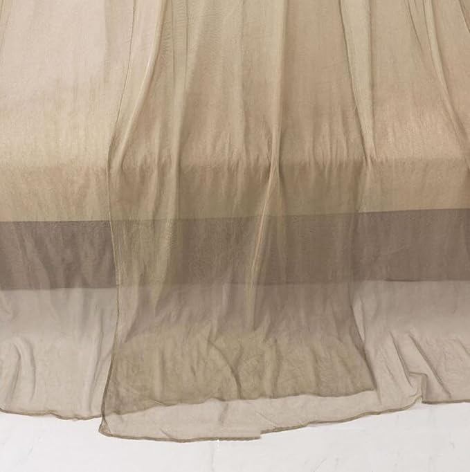 Chang, Round Anti Radiation Bed Net Shield,EMF Netting Shielding Canopy RF Protection Made by Silver Coated Mesh Radiation Shielding Rate 99.99percent,Brown(8m)
