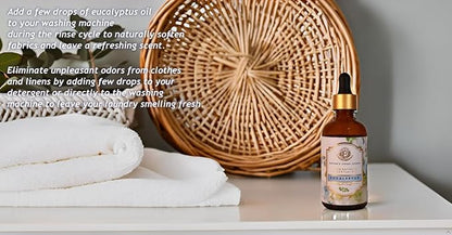 Luxurious Eucalyptus Essential Oil by Enhanced Essentials|Highly Concentrated,Organic & Slow Distilled Oils for Home,Diffusers,Bath,Gifting,Soap & Candle Making|Ideal for Business| 3.38 fl oz (100 ml)