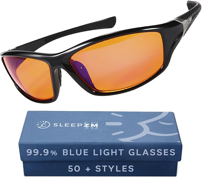 100% Blue Light Blocking Glasses - Better Sleep Anti Eye Strain Protection - Computer Gaming Women Men