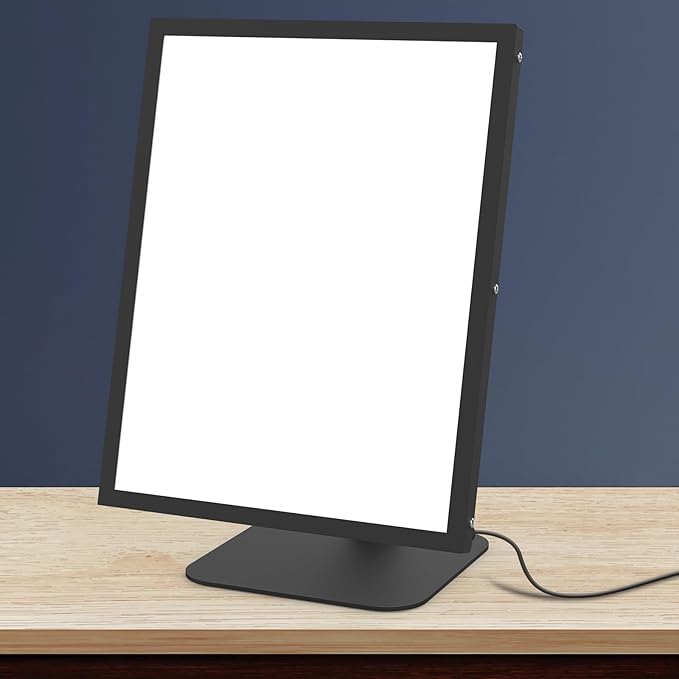 Light Therapy Lamp,10000 Lux UV-Free Desk Happy Lamp, 5 Colors & 5 Brightness Levels I-Beam Sun Lamp with Flexible Gooseneck for Study/Home/Office