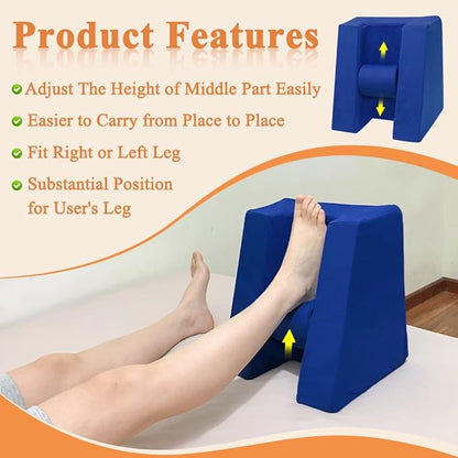 Zelen Knee Surgery Pillow Leg Elevation Pillow for After Knee Surgery Acl Recovery Leg Sleeping Knees Pillow Wedge Elevated Leg Pillow Elevation Foam Wedge Ankle Support Pillow for Legs Circulation