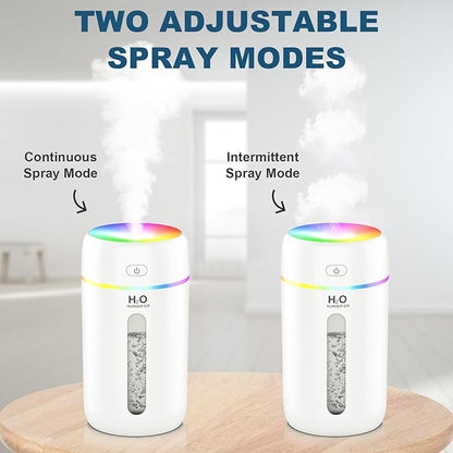ZPP Humidifier for Bedroom Portable Mini Humidifier with 7-color Lights for Car,Home,Office,Travel with Night Light, Auto Shut-Off