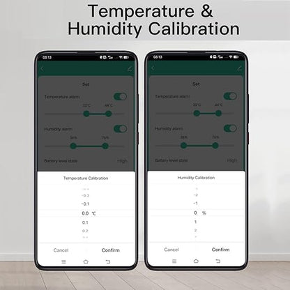 WiFi Thermometer Hygrometer: Smart Temperature Humidity Sensor with App Notification Alert, Data Storage Export, Calibrated Indoor Temperature Monitor, for Room Greenhouse Wine Cellar (2-Pack Black)