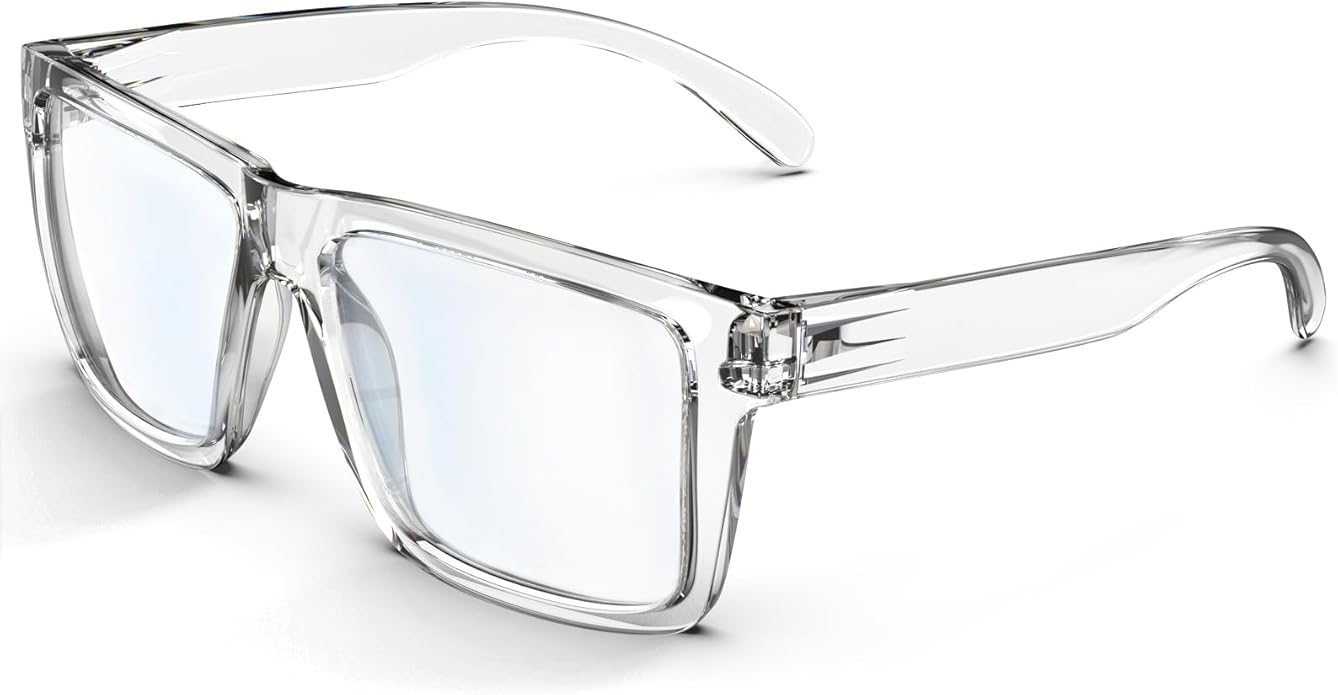 MAXJULI Blue Light Glasses XXL Size Double Extra Large Z87 for Big Wide Heads Men 8228