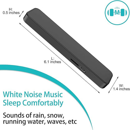 Hesond Pillow Speaker Bone Conduction Stereo Bluetooth Wireless Music Sleep Headphones Portable White Noise Bar Sound Device Timer for Side Sleepers Sleep Speaker (Black)