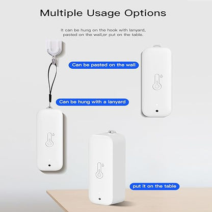 WiFi Thermometer Hygrometer: Smart Temperature Humidity Sensor with App Notification Alert, Data Storage Export, Calibrated Indoor Temperature Monitor, for Room Greenhouse Wine Cellar (2-Pack White)