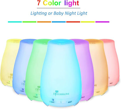 Diffuserlove Diffuser 2 Pack Essential Oil Diffuser 200ML Remote Control Ultrasonic Aromatherapy Diffuser Mist Humidifiers for Bedroom Office Yoga
