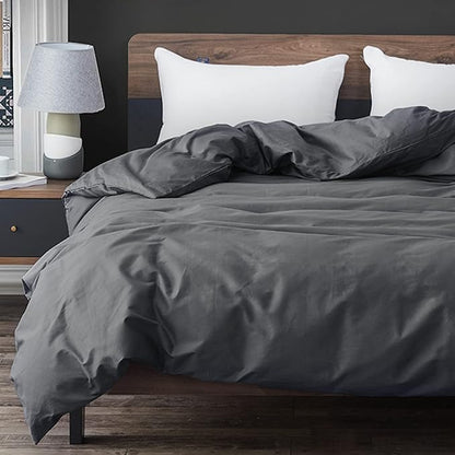 ZonLi 80''x87'' Dark Grey Duvet Cover for Weighted Blanket, King Size Breathable Soft Removable Duvet Cover for All Season