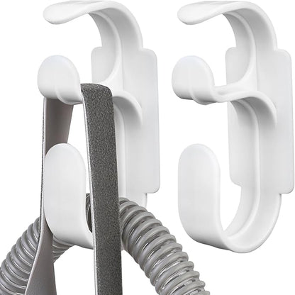 2PCS CPAP Hose Holder for Apnea Sleep Machine, Compatible with Resmed Airfit F40/Bipap/Evora Full Face Mask & Tube, Anti-Unhook, Avoid C-Pap Hose Tangle Portable Travel, Cleaner&Sanitizing Supplies