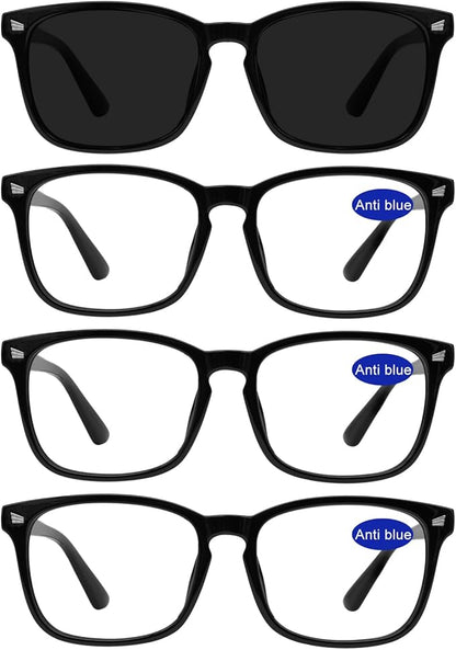 4 PACKS Blue Light Blocking Reading Glasses Women 1.0 1.25 1.5 1.75 2.0 2.25 2.5 2.75 3.0 3.5 4.0 5.0 6.0