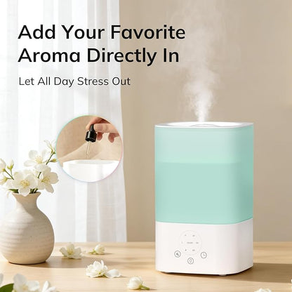 ZAFRO 3.2L Comfort Humidifier for Bedroom, Touch Panel with Timer, 7 Color LED Night Light, Top Fill Design & Three Mist Levels, Ultrasonic Cool Mist Humidifier with Auto Shut-off, White