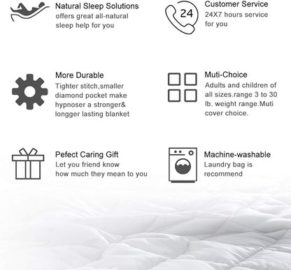 HYPNOSER Weighted Blanket Twin Size (15 lbs 48"x72") for Kids and Adults | Heavy Blanket for Better Sleep, Fits Twin or Full Size Beds (Dark Grey)