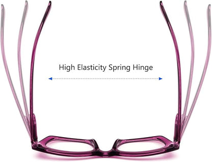 REAVEE Oprah Style Reading Glasses for Women, Blue Light Blocking Stylish Oversized Computer Readers Spring Hinge