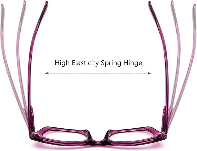REAVEE Oprah Style Reading Glasses for Women, Blue Light Blocking Stylish Oversized Computer Readers Spring Hinge