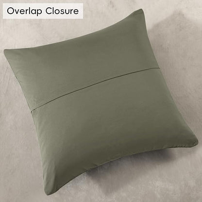 PHF Truly Velvet Euro Sham, 26"x 26",No Insert, 2 Pack Color Gradient Euro Throw Pillow Covers, Ultra Soft Cozy Pillow Covers for Home Decorative, No Shedding, No Pilling, Vetiver