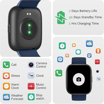 Smart Watch (Answer/Make Call) for iPhone&Android, 1.83" Smartwatches with Sleep Monitor Heart Rate Activity Tracking, IP68 Waterproof, Fitness Tracker 100+Sport, Reloj Inteligente 30 Day+Battery Life