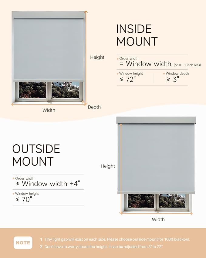 Smart Roller Shades for Windows, Alexa Blackout Motorized Blinds with Remote Control, Easy Install Automatic Electric Blinds for Indoor (62" W x 72" H, Gray)