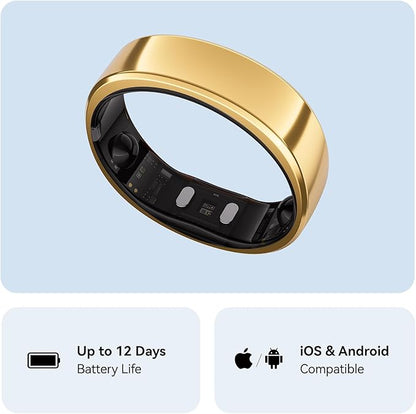 RingConn Gen 2, World’s First Smart Ring with Sleep Apnea Monitoring, No APP Subscription, 12-Day Battery Life, Stress/Heart Rate/Women's Health Tracker, Android & iOS Compatible (Rose Gold, Size 13)