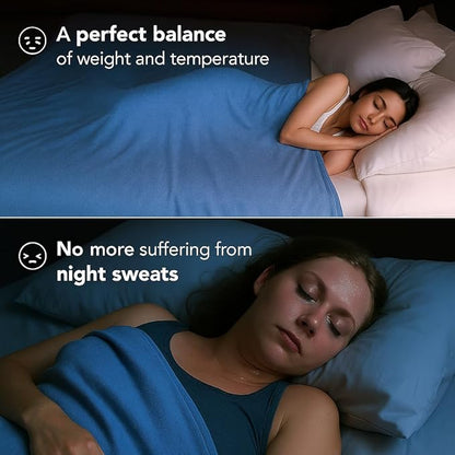 Cooling Blanket for Hot Sleepers - Summer Blanket Thin Lightweight for Bed, Q-Max>0.4, Breathable, Double-Sided, Absorbs Heat to Keep Body Cool from Night Sweats, 60"x90" Twin Size, Blue