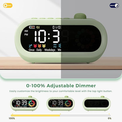 Mooking Digital Alarm Clock for Bedroom, Visual Timer for Kids, 199 Minute Rechargeable Digital Clock with Timers for Home School Supplies Study Teaching Time Timer Management Tool Countdown Timers