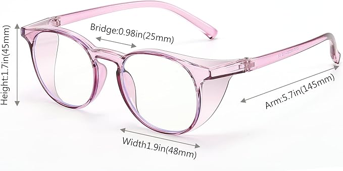 Outray 2 Pack Blue Light Reading Glasses Bifocal Safety Glasses with Readers Side Shields Anti-Saliva for Women Men