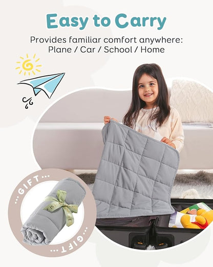 Topblan Weighted Blanket 2 lb, 19" x 21" Weighted Lap Pad, Breathable Microfiber, Premium Glass Bead for Calming, Washable, Grey