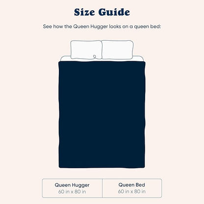 Bearaby Weighted Hugger Blanket 20 lbs Queen Size (60"x80") – Moonstone Grey Blanket Recycled Polyester – Eco-Friendly, Heavy Throw for Adults – Soft, Breathable, Sustainable Comfort