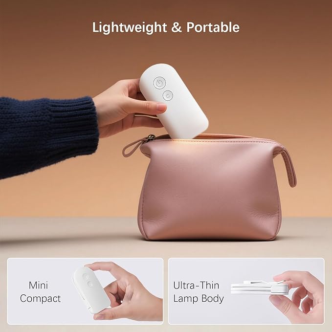 Portable LED Reading Lights, Eye Caring 3 Color Temperatures and Dimming Brightness Book Lights, Lightweight USB Rechargeable Clip-On Lamp for Book Lovers Night Reading (Pink)