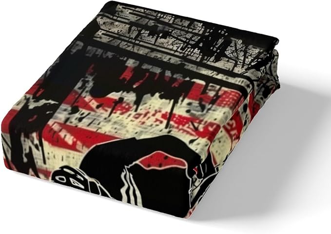 Manfei Cycling Fitted Sheet Full Size, American Flag Bicycle Player Bedding Set 3pcs, Racing Sports Theme Bed Cover with 2 Pillowcases, Kids Boys Teens Room Decor, Soft Bedding(No Top Sheet)