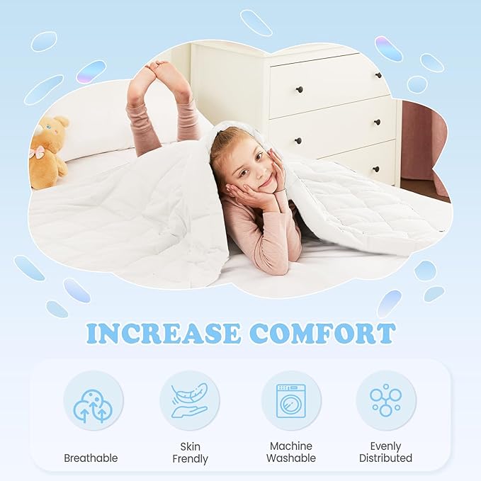 HOSUKKO Weighted Blanket - 3 lbs White Heavy Blanket - Breathable Blanket(36 * 48 inches, 3 lbs)