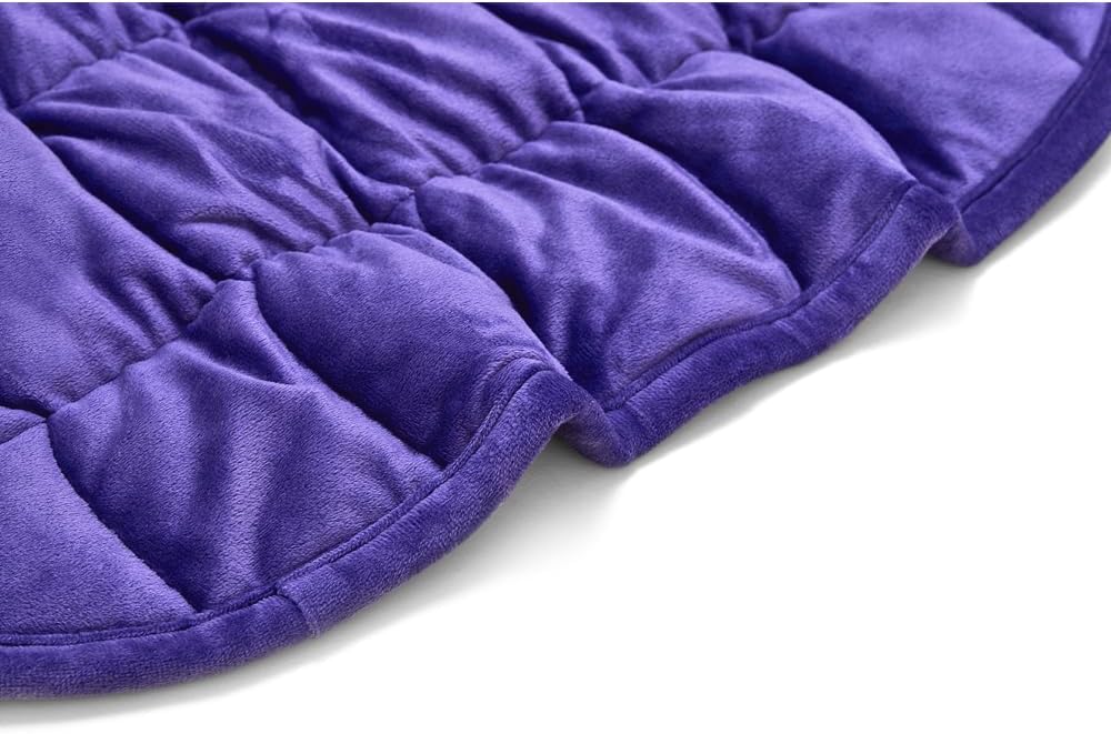 TONGDADA Weighted Lap Blanket 7lbs for Adult,Perfect for Relaxation, Lounging, Napping, Sleeping & Travel,Luxury Minky Weighted Body Blanket,Weighted Throw Blanket-Violet Minky, 29" x 24"