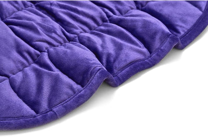 TONGDADA Weighted Lap Blanket 7lbs for Adult,Perfect for Relaxation, Lounging, Napping, Sleeping & Travel,Luxury Minky Weighted Body Blanket,Weighted Throw Blanket-Violet Minky, 29" x 24"