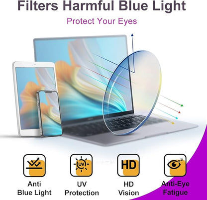 VISOONE Blue Light Blocking Glasses Square with Anti Computer Glare for Gaming Women and Men MONTANA
