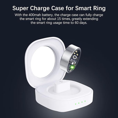Smart Rings for Women Men, Fitness Ring with Heart Rate, Blood Oxygen, HRV, Pressure, Sleep Tracker, Step Tracker, No Subscription Fee, IP68 Waterproof Smart Ring for iPhone & Android (Silver 12#)