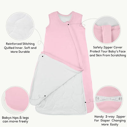Yoofoss Rayon Made from Bamboo Baby Sleep Sack 6-12 Months 1.0 Tog Baby Wearable Blanket, Super Soft Infant Toddler Sleeping Sack 2-Way Zipper