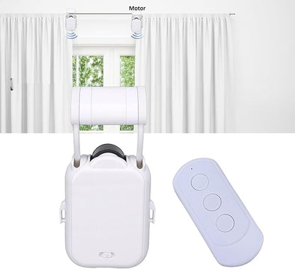 Automatic Curtain Opener, Remote Control Smart Curtain Robot with App Control No Drill Quiet Motor for Bedroom Living Room Window