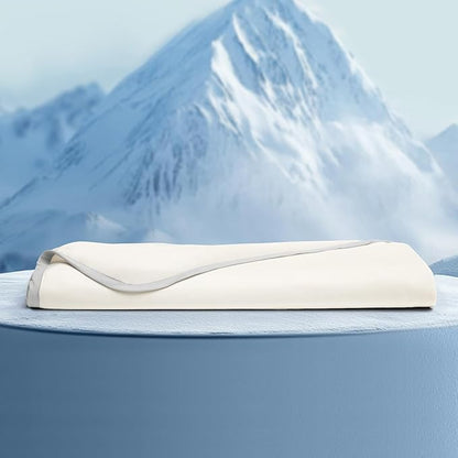 PHF Double Cooling Throw Blanket for Hot Sleepers, Arc-Chill Q-Max>0.5 with Double Cooling, Summer Blanket Absorbs Heat to Keep Cool All Night for Night Sweats (Cannoli Cream, 50''x60'')