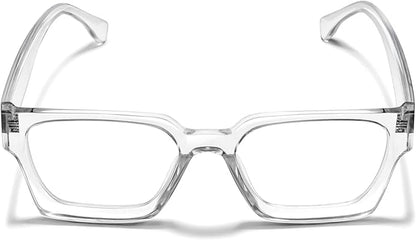livho Oversized Eyewear Frame for Woman and Men - Rectangle Fashion Glasses for Computer, Chic Preppy Frame