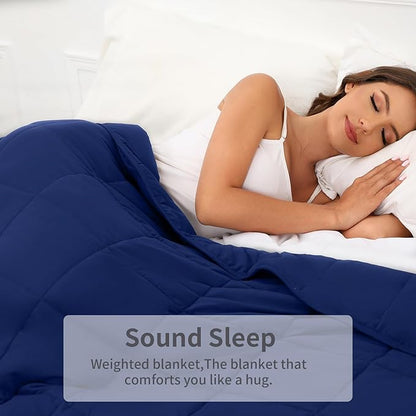 Weighted Blanket 41''x60''x7lbs Weighted Blankets NavyBlue heavey Blanket for Sleeping is Comfortable and Cozy