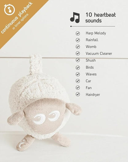 Sweet Dreamers, Rechargeable Ewan Deluxe, Beige | Baby & Toddler White Noise Sound Machine | Cry Sensor & Nightlight | 10 Soothing Sounds | Continuous or Timer Playback | Machine Washable