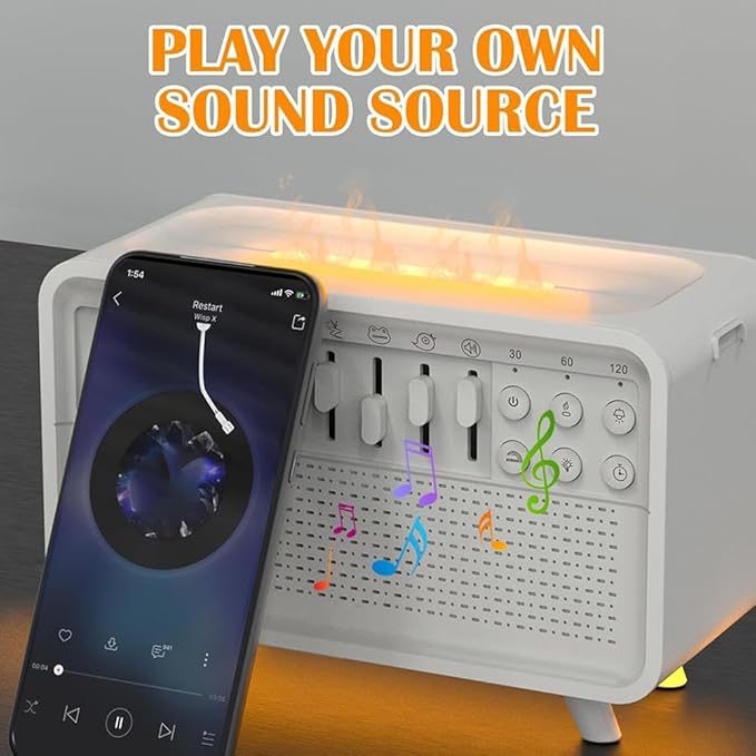 2026 New White Noise Night Light Diffuser Humidifier - 8 Ambient Sounds Aromatherapy Machine for Sleep, Meditation, Yoga, Home Use
