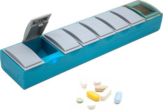 e-Pill Sync Smart Pillbox – Automatic Self-Learning Pill Organizer with Missed Dose Alerts, No Programming Required, Medication Reminder