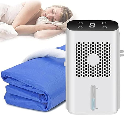 Water Cooled Mattress Pad,8W Water Cooling Pad Bed Cooling System,Low Noise Portable Bed Chiller with 1.7L Water Tank for Summer(160 * 70cm)