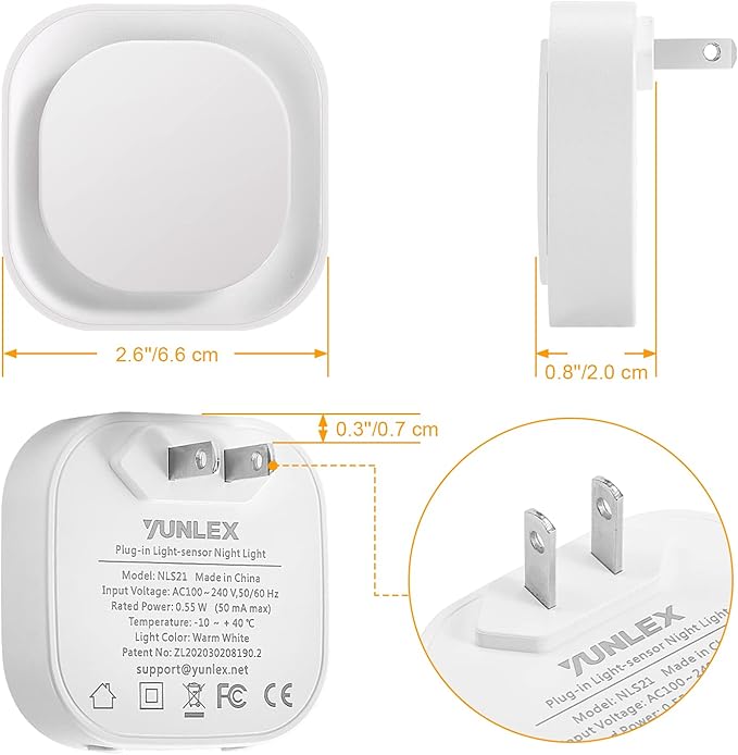 4 Pack Plug in Dimmable Night Light, Blue Nightlight, Auto Dusk to Dawn Sensor, LED Night Light, Soft Glow, Diffused Light for Bathroom, Hallway, Stairs, Kitchen, Bedroom