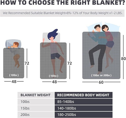 MOTRIP Weighted Blanket 10 Pounds Flannel, Warm Bed Blanket with Sanded Reversible, 48''x72'' 10lbs Light Grey